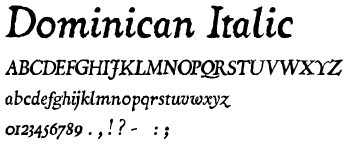 Dominican Italic font